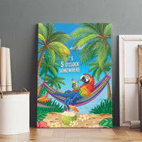 5 Oclock Somewhere Canvas Wall Art Hawaii Parrots Cocktail Summer Beach Vibe LT9 - Polynesian Pride