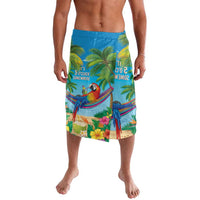 5 Oclock Somewhere Lavalava Hawaii Parrots Cocktail Summer Beach Vibe LT9 Blue - Polynesian Pride