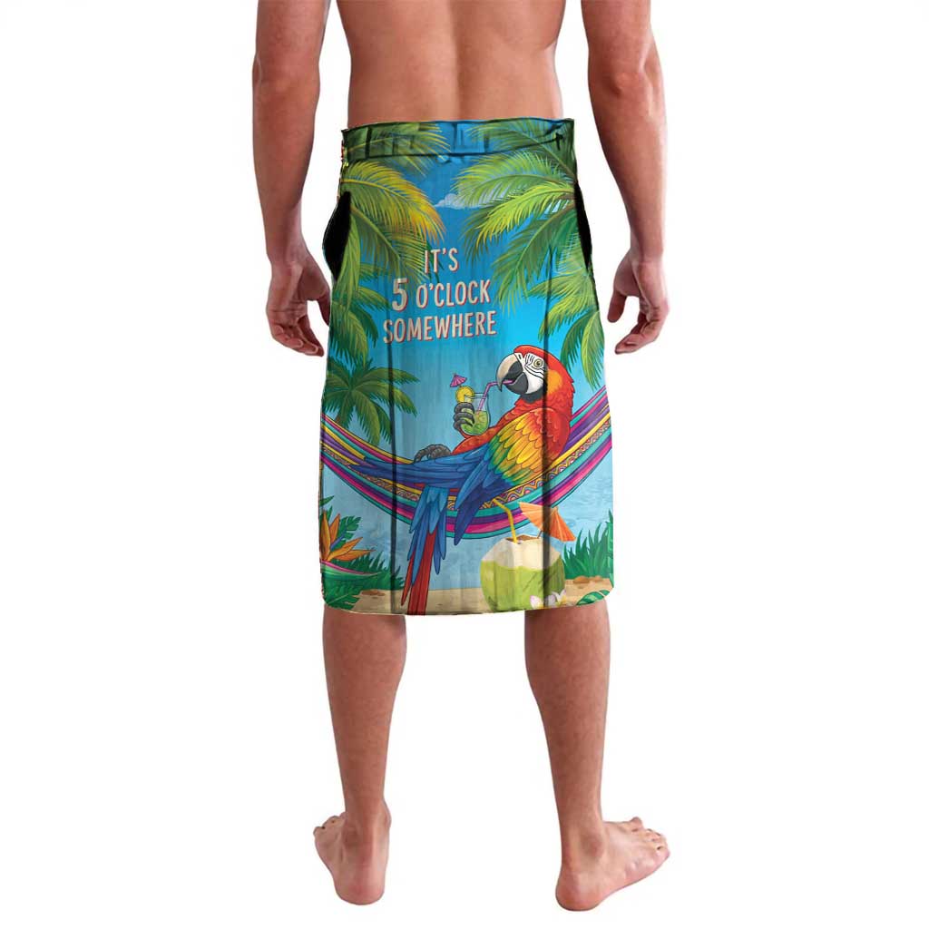 5 Oclock Somewhere Lavalava Hawaii Parrots Cocktail Summer Beach Vibe LT9 - Polynesian Pride