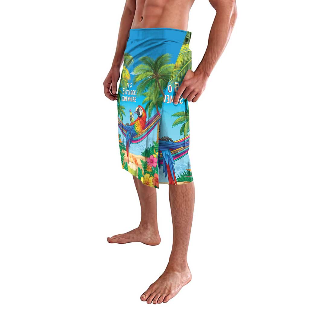 5 Oclock Somewhere Lavalava Hawaii Parrots Cocktail Summer Beach Vibe LT9 - Polynesian Pride