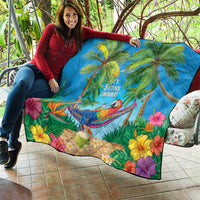 5 Oclock Somewhere Quilt Hawaii Parrots Cocktail Summer Beach Vibe LT9 - Polynesian Pride