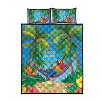 5 Oclock Somewhere Quilt Bed Set Hawaii Parrots Cocktail Summer Beach Vibe LT9 - Polynesian Pride