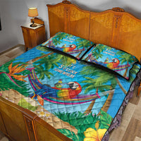 5 Oclock Somewhere Quilt Bed Set Hawaii Parrots Cocktail Summer Beach Vibe LT9 - Polynesian Pride