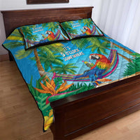 5 Oclock Somewhere Quilt Bed Set Hawaii Parrots Cocktail Summer Beach Vibe LT9 - Polynesian Pride