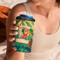 5 Oclock Somewhere Personalized 4 in 1 Can Cooler Tumbler Hawaii Parrots Plumeria Summer Vibe LT9 - Polynesian Pride