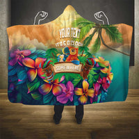 5 Oclock Somewhere Personalized Hooded Blanket Hawaii Parrots Plumeria Summer Vibe LT9 - Polynesian Pride