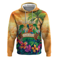 5 Oclock Somewhere Personalized Hoodie Hawaii Parrots Plumeria Summer Vibe LT9 Pullover Hoodie Yellow - Polynesian Pride