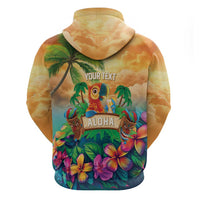 5 Oclock Somewhere Personalized Hoodie Hawaii Parrots Plumeria Summer Vibe LT9 - Polynesian Pride