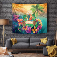 5 Oclock Somewhere Personalized Tapestry Hawaii Parrots Plumeria Summer Vibe LT9 Yellow - Polynesian Pride