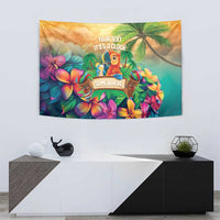 5 Oclock Somewhere Personalized Tapestry Hawaii Parrots Plumeria Summer Vibe LT9 - Polynesian Pride