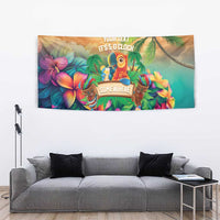 5 Oclock Somewhere Personalized Tapestry Hawaii Parrots Plumeria Summer Vibe LT9 - Polynesian Pride