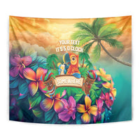 5 Oclock Somewhere Personalized Tapestry Hawaii Parrots Plumeria Summer Vibe LT9 - Polynesian Pride