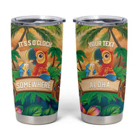 5 Oclock Somewhere Personalized Tumbler Cup Hawaii Parrots Plumeria Summer Vibe LT9 Yellow - Polynesian Pride