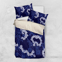 Mokihana Maile and Ilima Leis Bedding Set Uliuli Hawaiian Tapa Quilt Pattern LT9 US Twin 172cm x 218cm Blue - Polynesian Pride