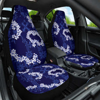 Mokihana Maile and Ilima Leis Car Seat Cover Uliuli Hawaiian Tapa Quilt Pattern LT9 One Size Blue - Polynesian Pride