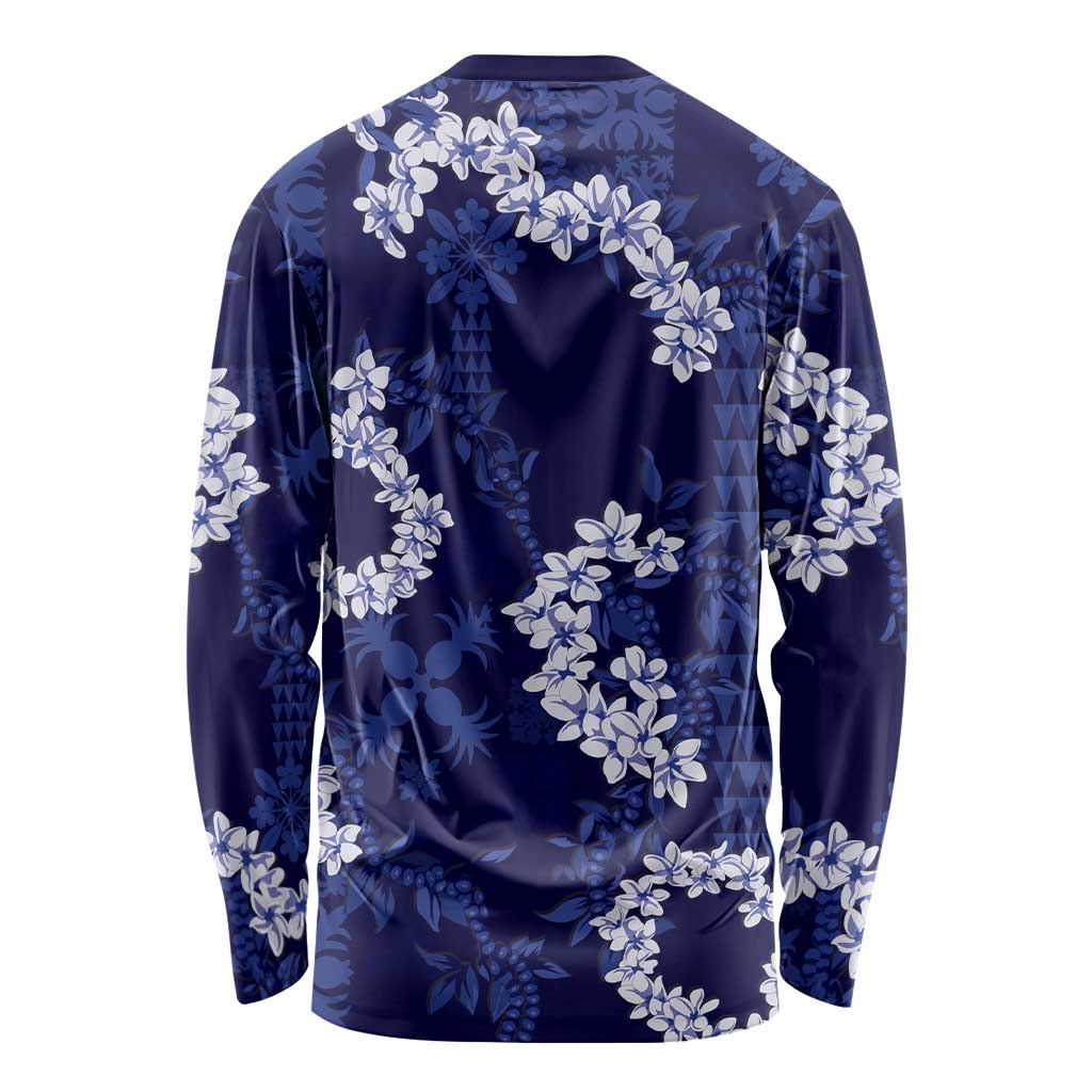 Mokihana Maile and Ilima Leis Long Sleeve Shirt Uliuli Hawaiian Tapa Quilt Pattern LT9 - Polynesian Pride