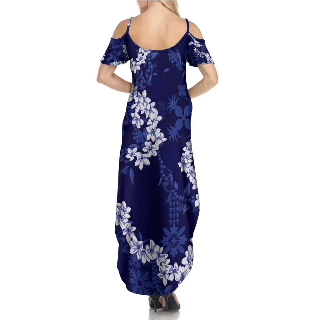 Mokihana Maile and Ilima Leis Summer Maxi Dress Uliuli Hawaiian Tapa Quilt Pattern LT9 - Polynesian Pride