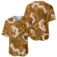 Mokihana Maile and Ilima Leis Baseball Jersey Alani Hawaiian Tapa Quilt Pattern LT9 - Polynesian Pride