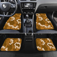 Mokihana Maile and Ilima Leis Car Mats Alani Hawaiian Tapa Quilt Pattern LT9 Set 4pcs Gold - Polynesian Pride