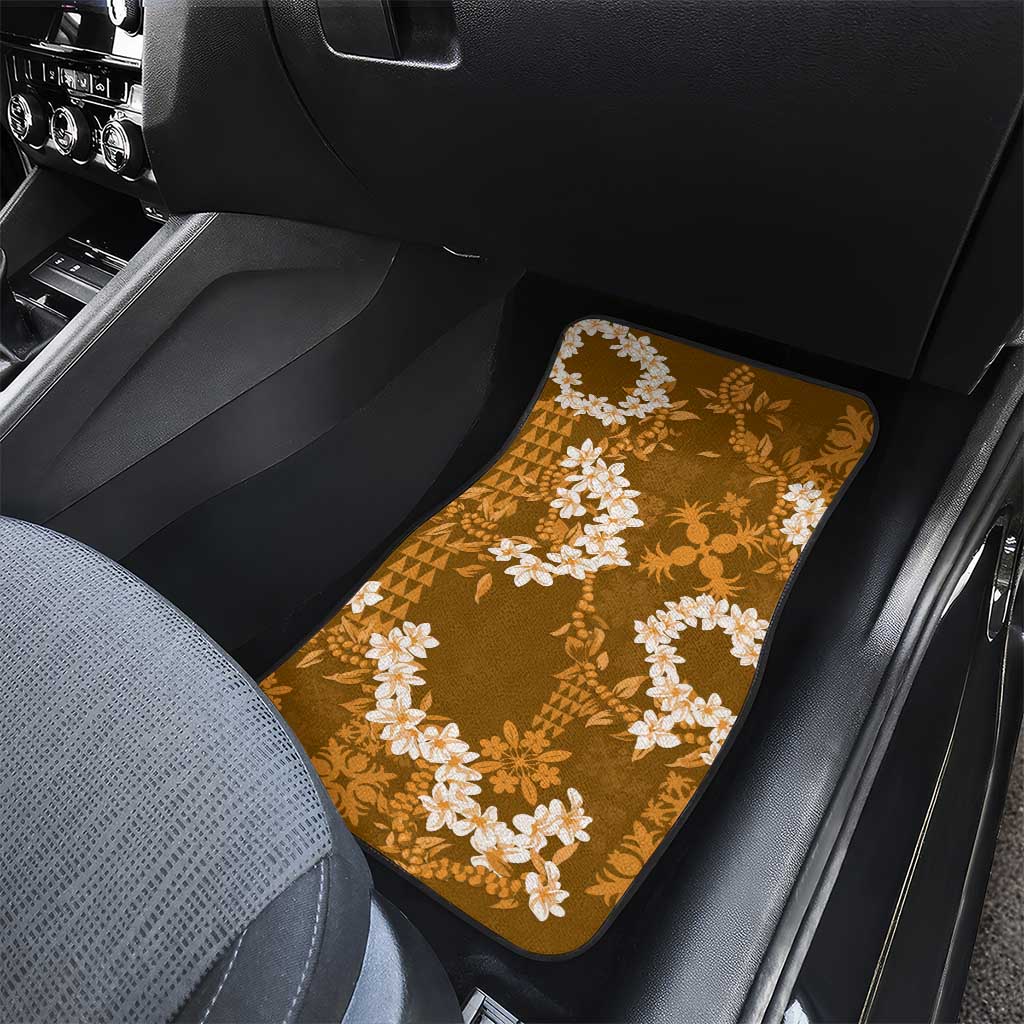Mokihana Maile and Ilima Leis Car Mats Alani Hawaiian Tapa Quilt Pattern LT9 - Polynesian Pride
