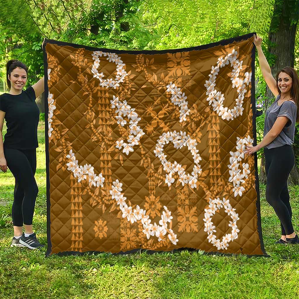 Mokihana Maile and Ilima Leis Quilt Alani Hawaiian Tapa Quilt Pattern LT9 - Polynesian Pride