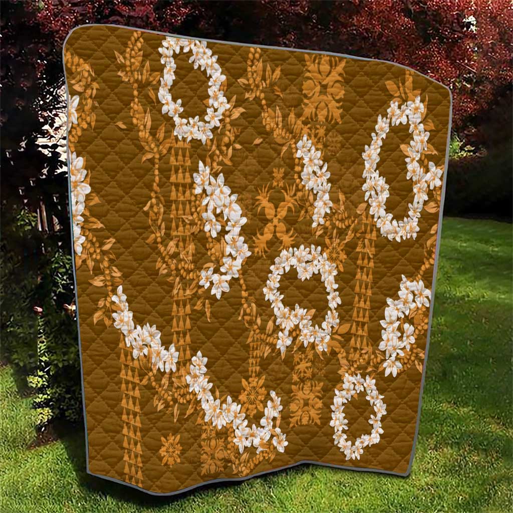 Mokihana Maile and Ilima Leis Quilt Alani Hawaiian Tapa Quilt Pattern LT9 - Polynesian Pride
