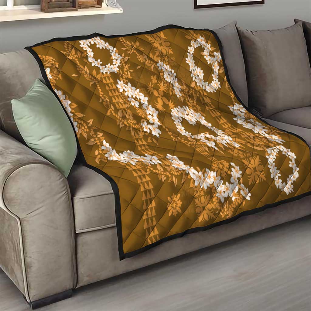 Mokihana Maile and Ilima Leis Quilt Alani Hawaiian Tapa Quilt Pattern LT9 - Polynesian Pride