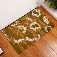 Mokihana Maile and Ilima Leis Rubber Doormat Alani Hawaiian Tapa Quilt Pattern LT9 - Polynesian Pride