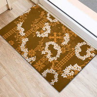 Mokihana Maile and Ilima Leis Rubber Doormat Alani Hawaiian Tapa Quilt Pattern LT9 - Polynesian Pride