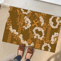 Mokihana Maile and Ilima Leis Rubber Doormat Alani Hawaiian Tapa Quilt Pattern LT9 - Polynesian Pride
