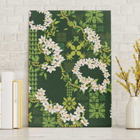 Mokihana Maile and Ilima Leis Canvas Wall Art Omaʻomaʻo Hawaiian Tapa Quilt Pattern LT9 Without Frame Green - Polynesian Pride