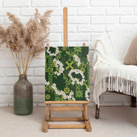 Mokihana Maile and Ilima Leis Canvas Wall Art Omaʻomaʻo Hawaiian Tapa Quilt Pattern LT9 - Polynesian Pride