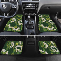 Mokihana Maile and Ilima Leis Car Mats Omaʻomaʻo Hawaiian Tapa Quilt Pattern LT9 Set 4pcs Green - Polynesian Pride