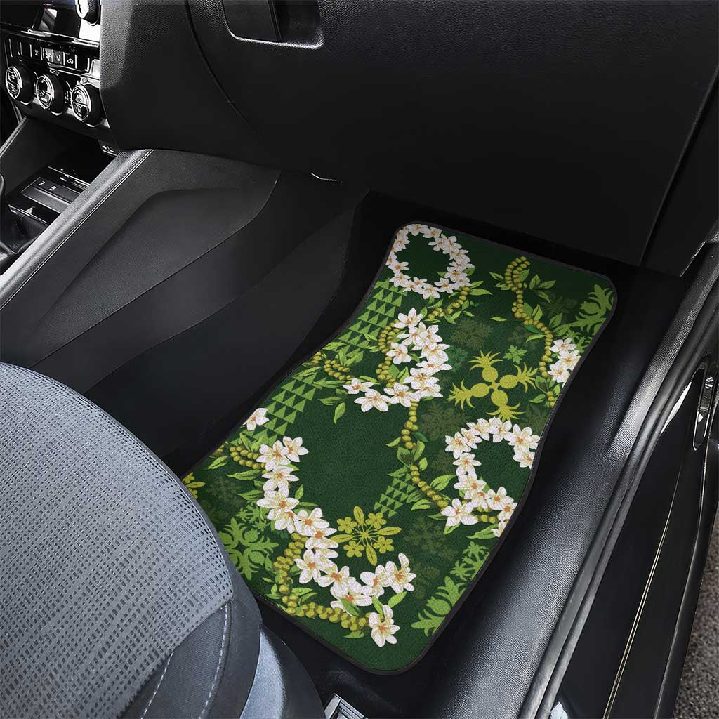 Mokihana Maile and Ilima Leis Car Mats Omaʻomaʻo Hawaiian Tapa Quilt Pattern LT9 - Polynesian Pride
