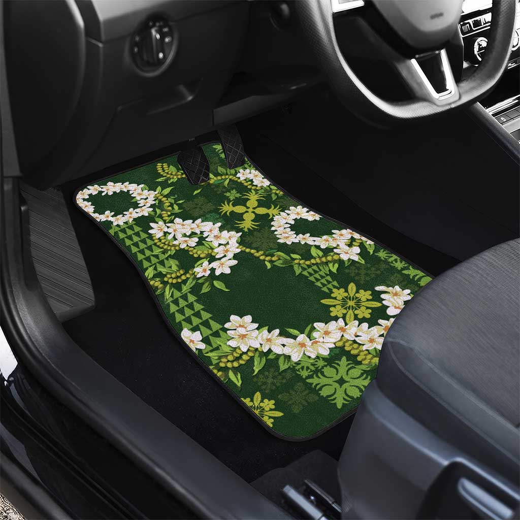 Mokihana Maile and Ilima Leis Car Mats Omaʻomaʻo Hawaiian Tapa Quilt Pattern LT9 - Polynesian Pride