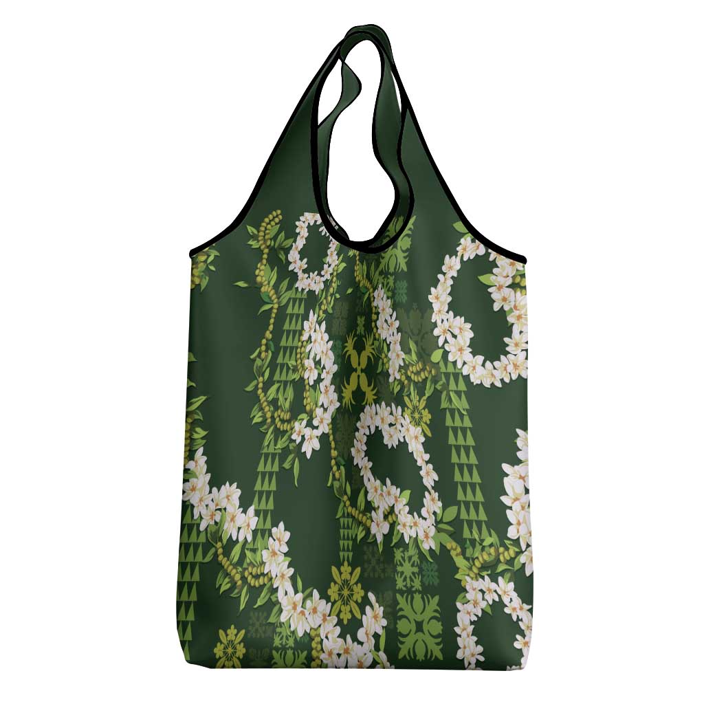 Mokihana Maile and Ilima Leis Grocery Bag Omaʻomaʻo Hawaiian Tapa Quilt Pattern LT9 - Polynesian Pride