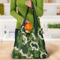 Mokihana Maile and Ilima Leis Grocery Bag Omaʻomaʻo Hawaiian Tapa Quilt Pattern LT9 - Polynesian Pride