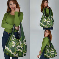 Mokihana Maile and Ilima Leis Grocery Bag Omaʻomaʻo Hawaiian Tapa Quilt Pattern LT9 - Polynesian Pride
