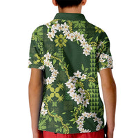 Mokihana Maile and Ilima Leis Kid Polo Shirt Omaʻomaʻo Hawaiian Tapa Quilt Pattern LT9 - Polynesian Pride