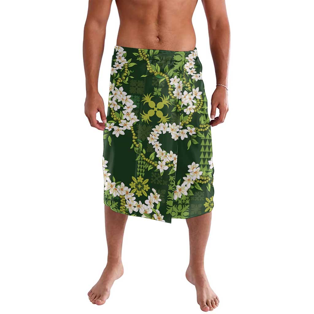 Mokihana Maile and Ilima Leis Lavalava Omaʻomaʻo Hawaiian Tapa Quilt Pattern LT9 Green - Polynesian Pride