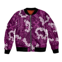 Mokihana Maile and Ilima Leis Bomber Jacket Akala Hawaiian Tapa Quilt Pattern LT9 Unisex Pink - Polynesian Pride