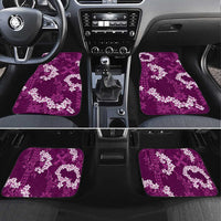 Mokihana Maile and Ilima Leis Car Mats Akala Hawaiian Tapa Quilt Pattern LT9 Set 4pcs Pink - Polynesian Pride