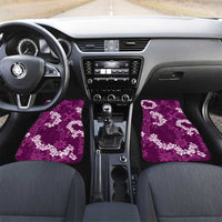 Mokihana Maile and Ilima Leis Car Mats Akala Hawaiian Tapa Quilt Pattern LT9 Set 2pcs - Front Pink - Polynesian Pride