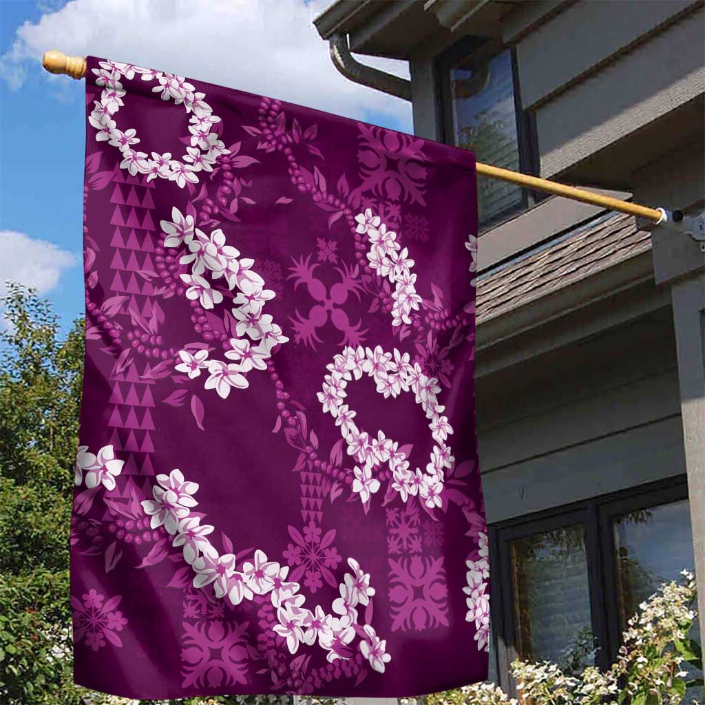 Mokihana Maile and Ilima Leis Garden Flag Akala Hawaiian Tapa Quilt Pattern LT9 - Polynesian Pride