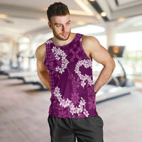Mokihana Maile and Ilima Leis Men Tank Top Akala Hawaiian Tapa Quilt Pattern LT9 Pink - Polynesian Pride