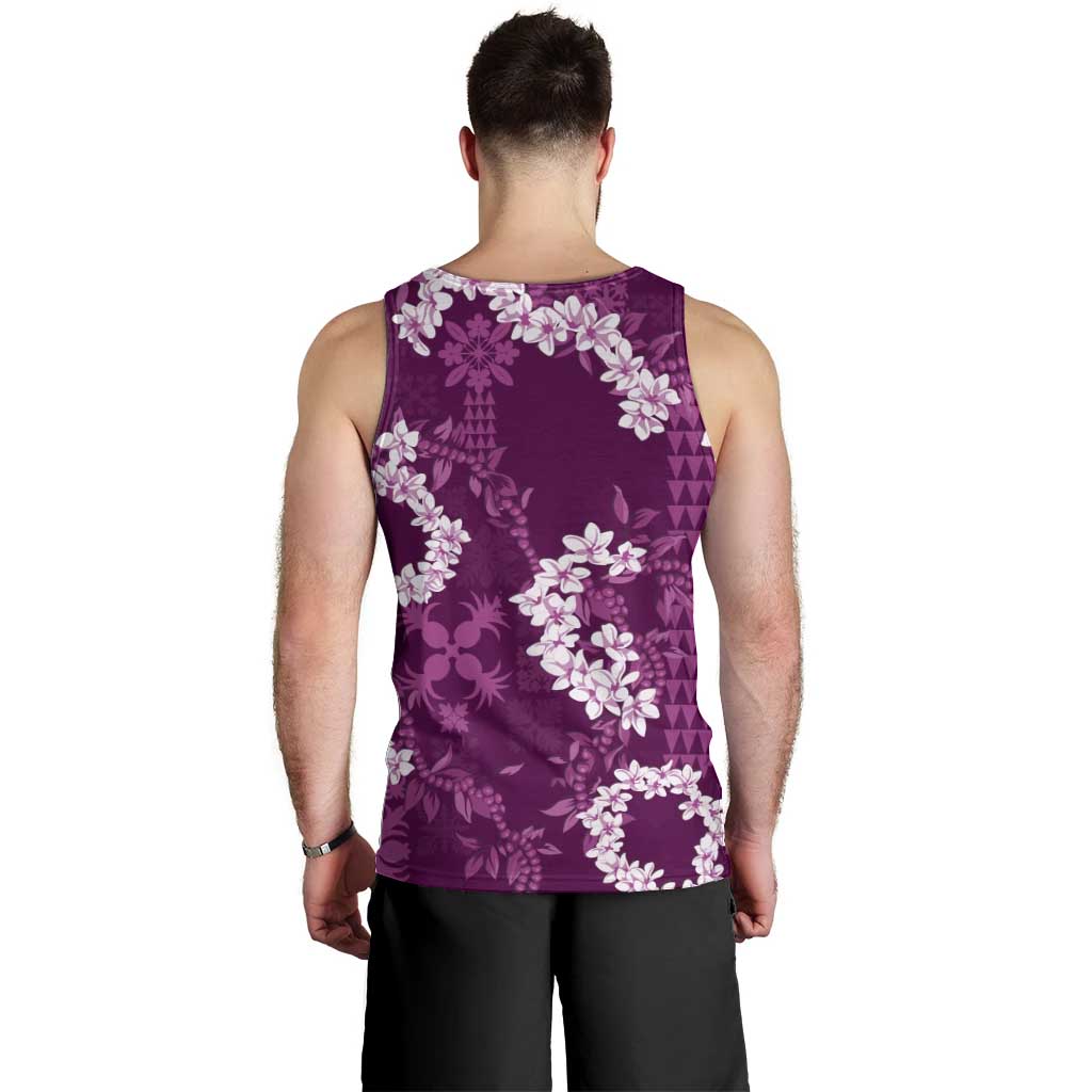 Mokihana Maile and Ilima Leis Men Tank Top Akala Hawaiian Tapa Quilt Pattern LT9 - Polynesian Pride