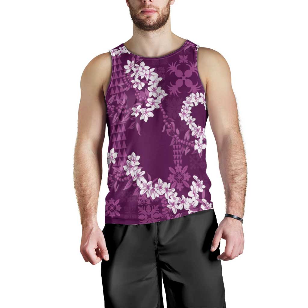Mokihana Maile and Ilima Leis Men Tank Top Akala Hawaiian Tapa Quilt Pattern LT9 - Polynesian Pride
