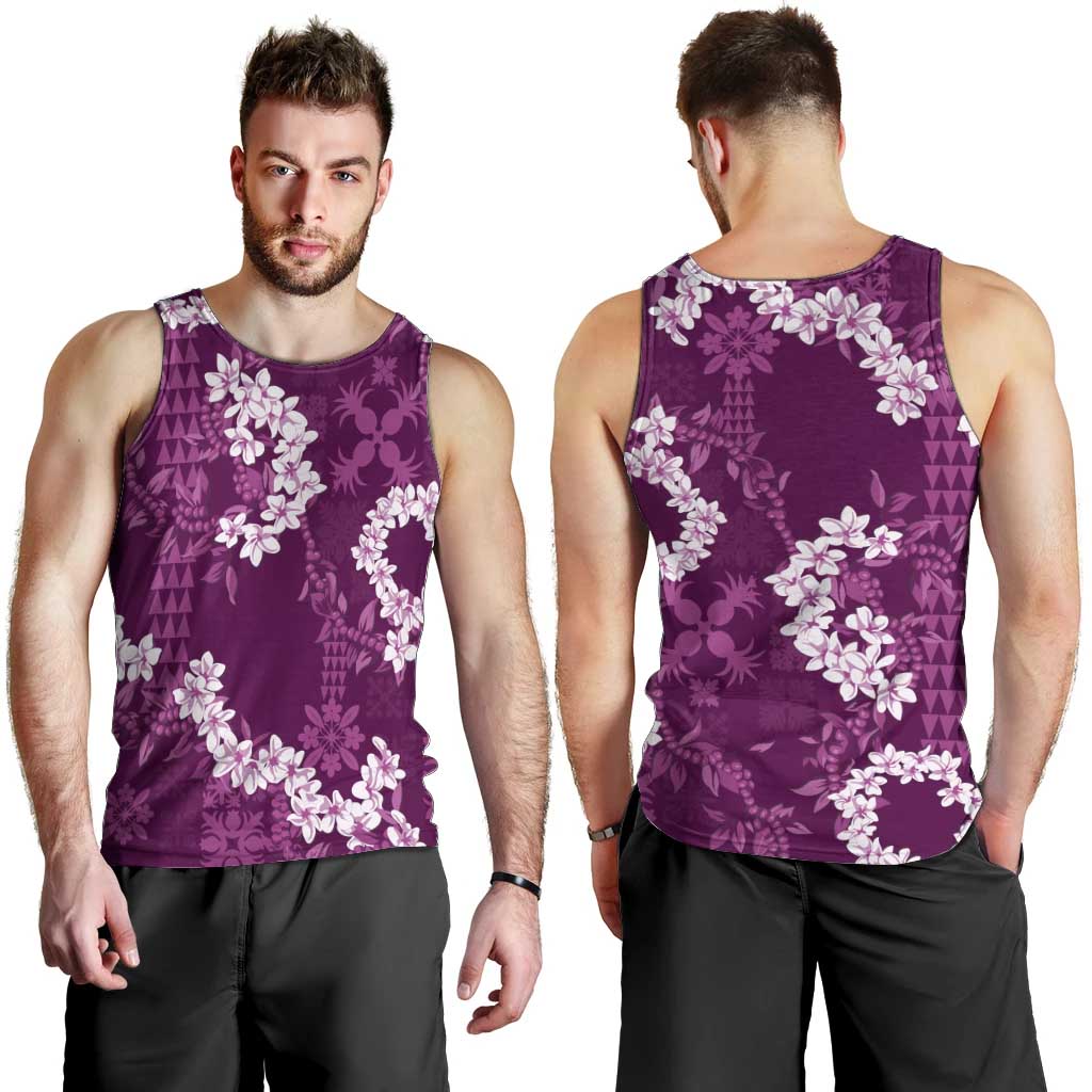 Mokihana Maile and Ilima Leis Men Tank Top Akala Hawaiian Tapa Quilt Pattern LT9 - Polynesian Pride