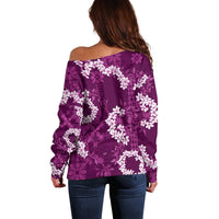 Mokihana Maile and Ilima Leis Off Shoulder Sweater Akala Hawaiian Tapa Quilt Pattern LT9 - Polynesian Pride