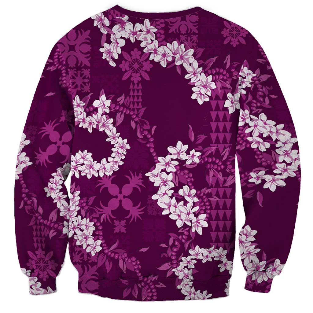 Mokihana Maile and Ilima Leis Sweatshirt Akala Hawaiian Tapa Quilt Pattern LT9 - Polynesian Pride